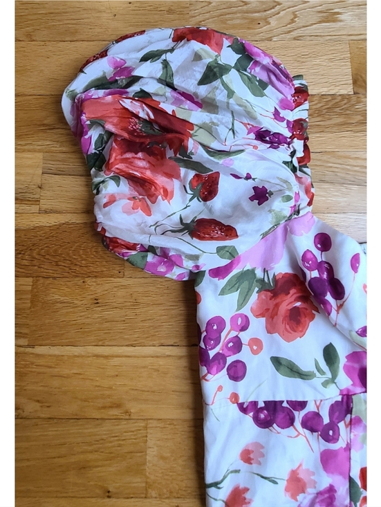 🆕️Abercrombie & Fitch Drama Puff Sleeve Sweetheart Top Floral Bloomcore Large - Picture 6 of 9